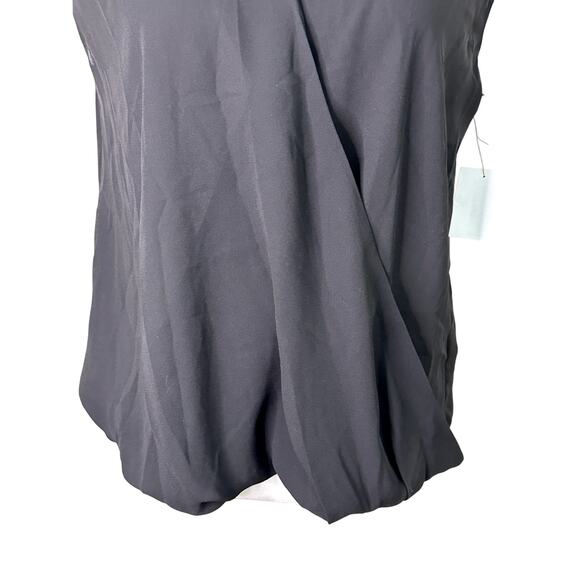 Halogen Blouse Surplice V-Neck Cap Sleeves Lightweight Black Women's Small NWT - Picture 4 of 10